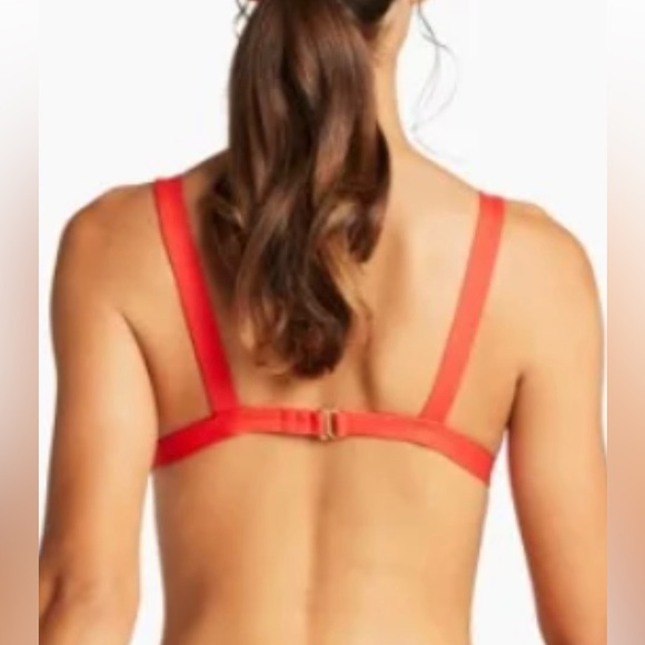 NWOT👙VITAMIN A Swim Cheryl EcoTex Bikini Top in Cherry Red, Size Large (10) - Picture 3 of 14
